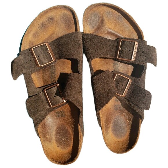 Birkenstock Womens ARIZONA Brown Suede Leather Sandals Sz 40 /US 9 - Picture 2 of 10